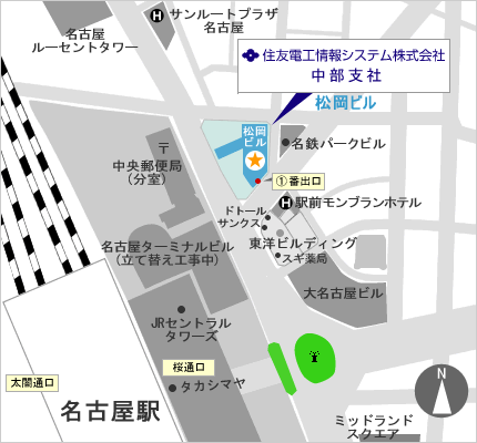 名古屋営業課へのアクセスマップ