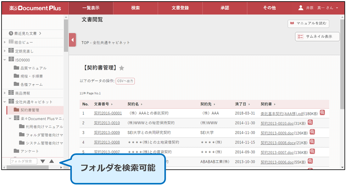 フォルダツリーのイメージ図