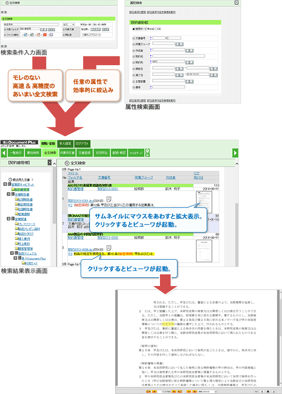 ページ単位の高速全文検索