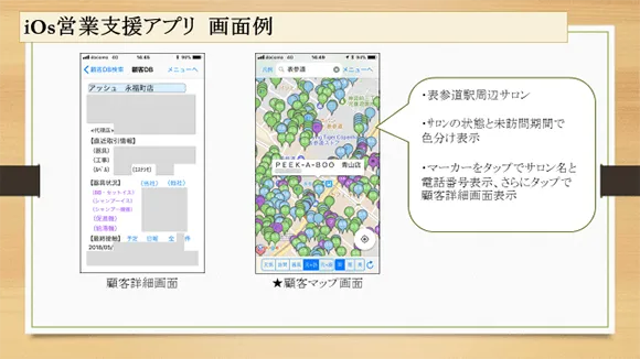 iOs営業支援アプリの画面例2