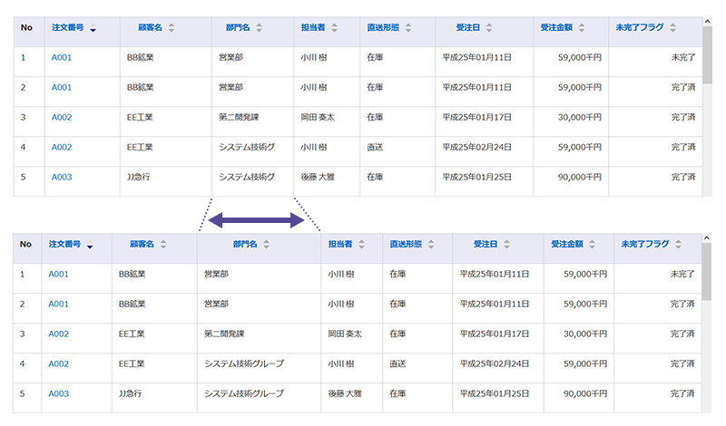 表示幅スライド調整