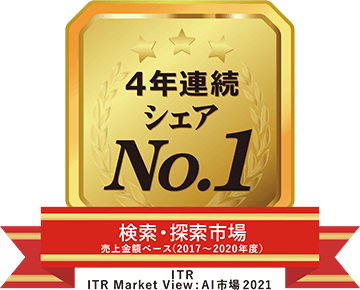 国内検索・探索市場で4年連続シェア1位（ITR調べ）