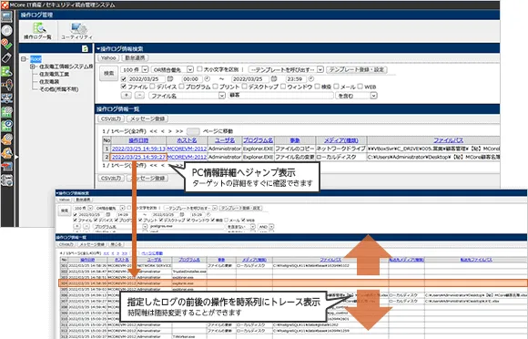 MCore管理画面