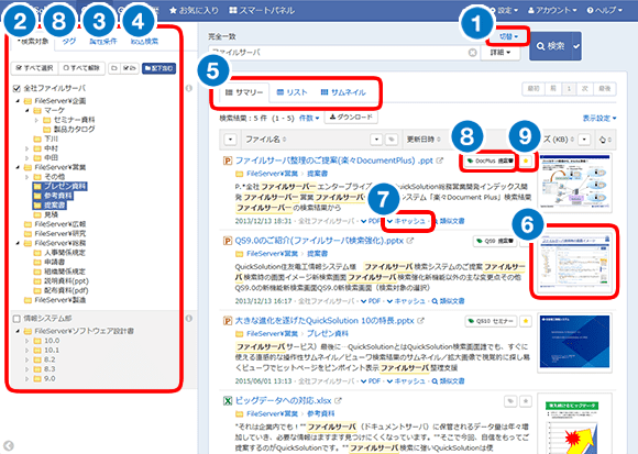 検索画面例のイメージ図