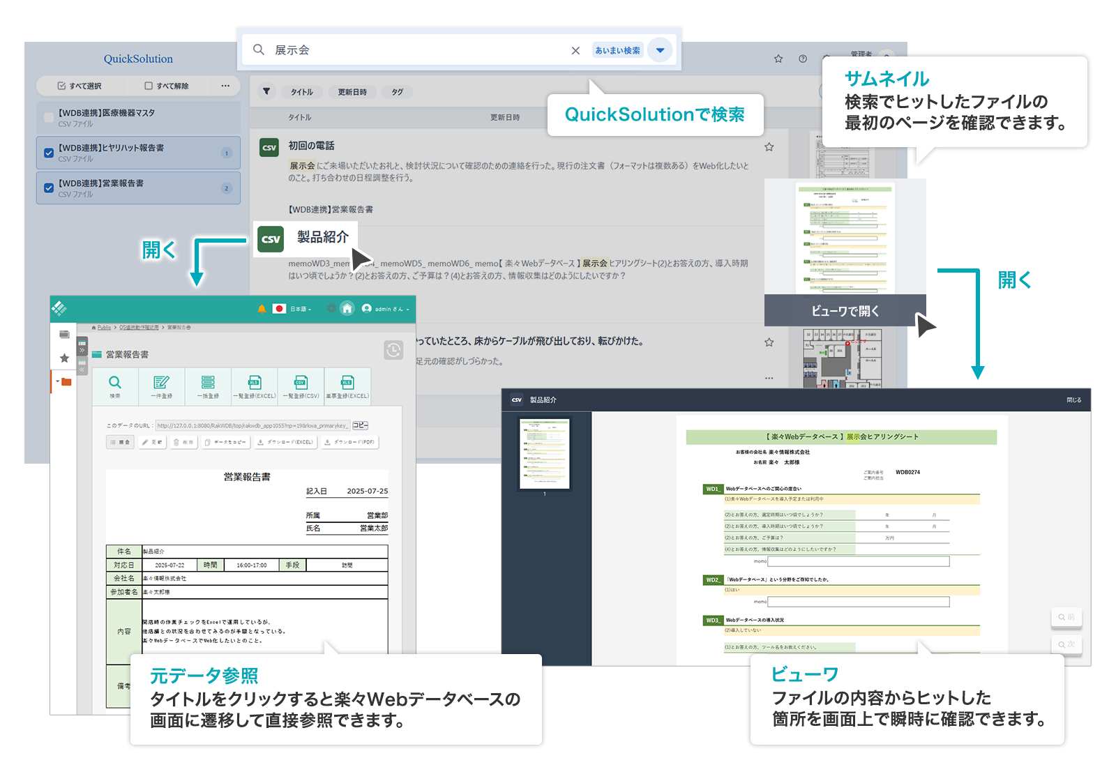 エンタープライズサーチ 「QucikSolution」を利用した全文検索・RAG活用