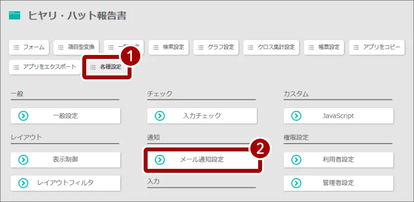 メール通知設定の流れ