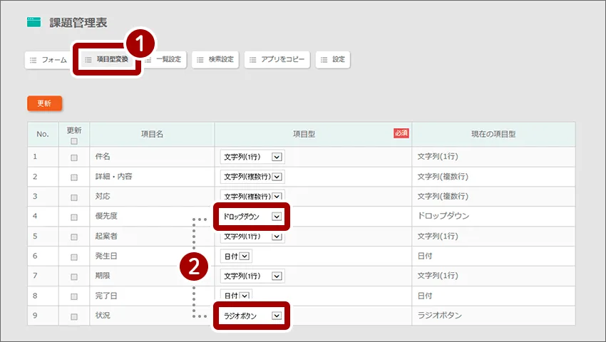 入力型変更の流れ