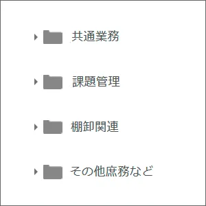 業務ごとにフォルダを作成