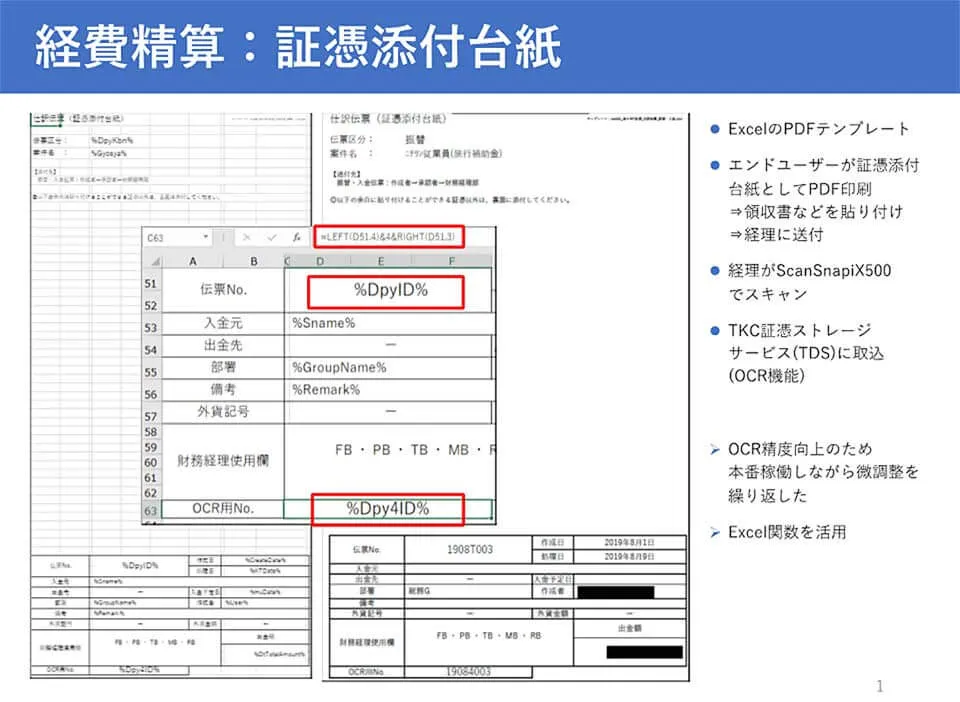 経費精算：証憑添付台紙