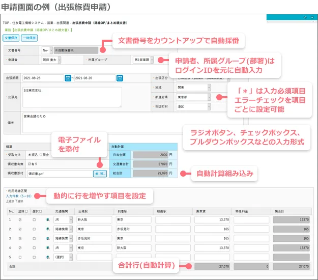 入力フォーム作成機能